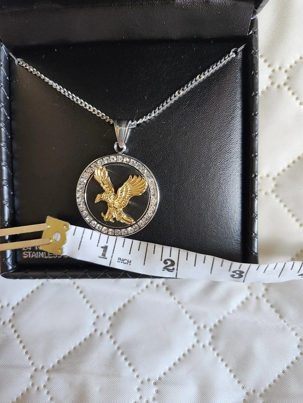 American Exchange Two-Tone Eagle Pendant Necklace - Gold & Silver